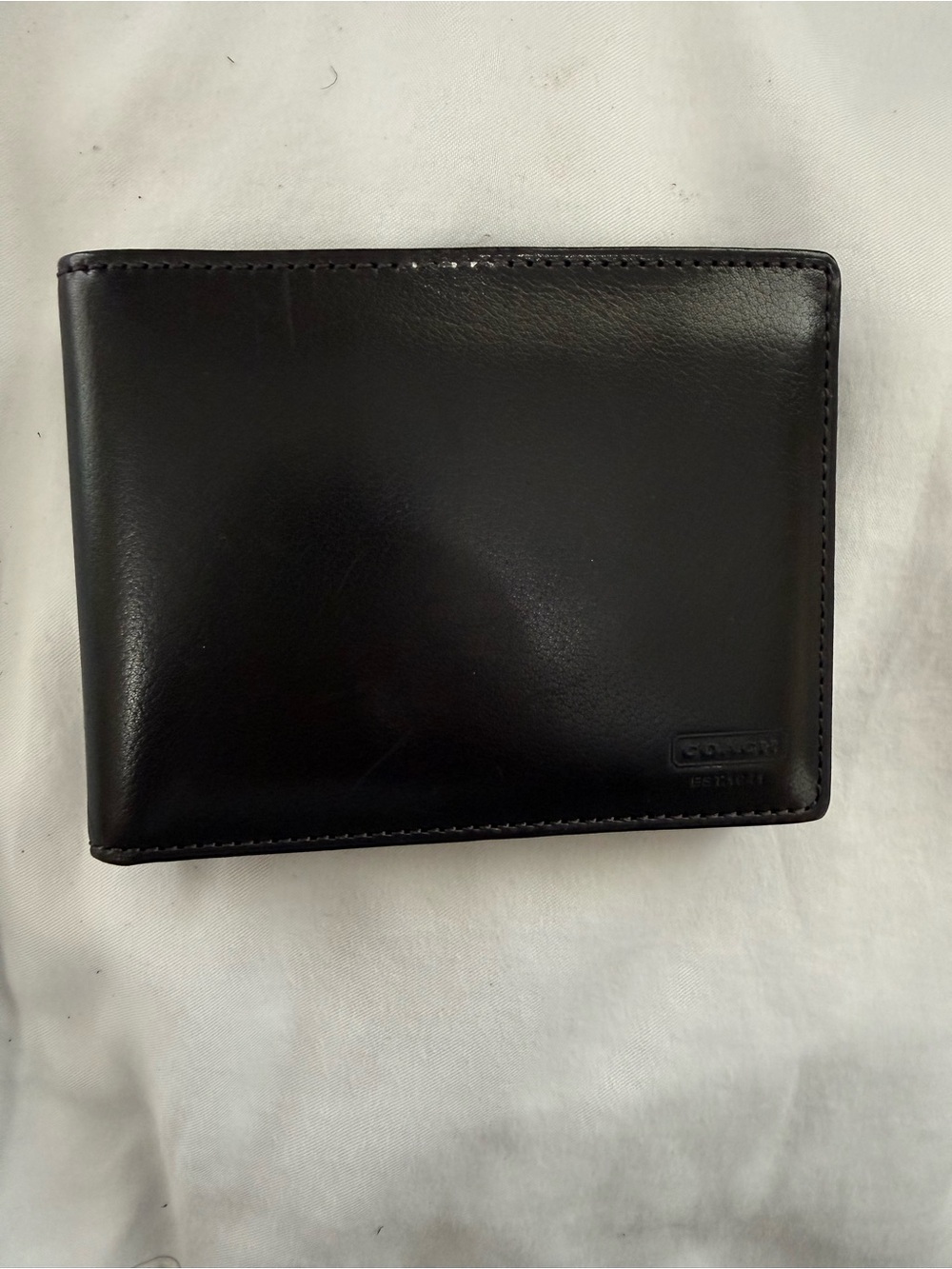 Men's Black Leather Card & Key Holder Wallet - Coach